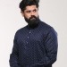 China Cotton Men’s Punjabi – Navy Yellow Check Ball – dd19